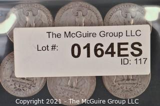 Numismatic: (6) Silver Washington Quarters (1939>1944)