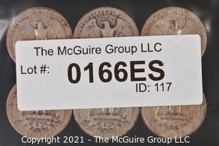 Numismatic: (6) Silver Washington Quarters (1937>1944)