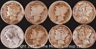 Numismatic: (8) Silver Mercury Dimes (1920>1938)