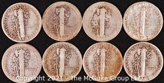 Numismatic: (8) Silver Mercury Dimes (1920>1938)