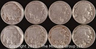 Numismatic:  (8) Buffalo Nickels (1926>1936)