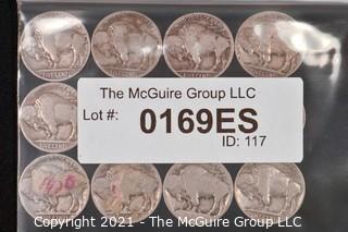 Numismatic:  (12) Buffalo Nickels (1934>1937)