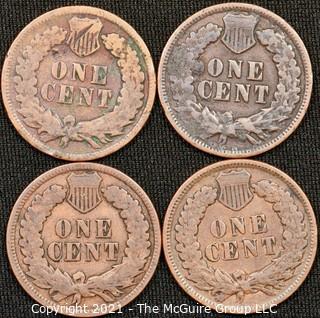 Numismatic:  (4) Indian Head Cents (1902>1904)