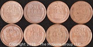 Numismatic:  (8) Lincoln Wheat Cents (1937>1956)