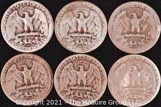 Numismatic: (6) Silver Washington Quarters (1935>1937)