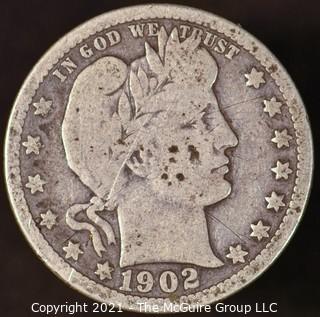 Numismatic: Barber Head Quarter Dollar: 1902-O