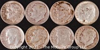 Numismatic: (8) Silver Roosevelt Dimes (1947>1964)