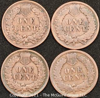 Numismatic: (4) Indian Head Cents: (1901>1907)