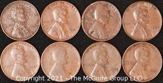 Numismatic: (8) Lincoln Wheat Cents  (1918>1949)