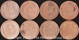 Numismatic: (8) Lincoln Wheat Cents  (1918>1949)