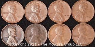 Numismatic: (8) Lincoln Wheat Cents (1918>1953)