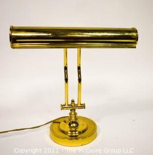 Vintage Brass Piano or Desk Lamp with Adjustable Arm.  Measures 14W x 12"T