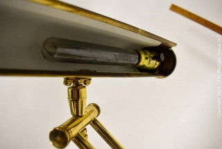 Vintage Brass Piano or Desk Lamp with Adjustable Arm.  Measures 14W x 12"T