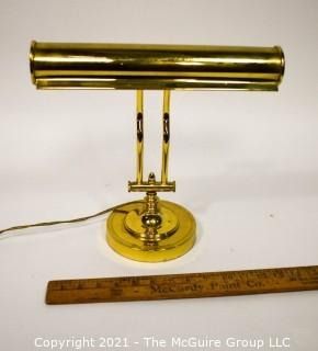 Vintage Brass Piano or Desk Lamp with Adjustable Arm.  Measures 14W x 12"T