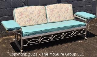 Furniture: MCM: Aluminum Frame Glider with cushions