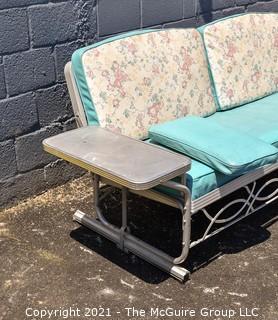 Furniture: MCM: Aluminum Frame Glider with cushions