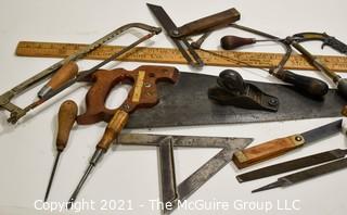 Tools: Antique: Large selection of Carpenters Hand Tools (Grouping #1)