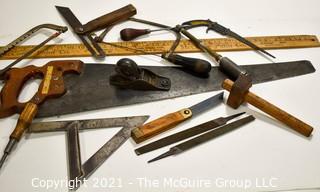 Tools: Antique: Large selection of Carpenters Hand Tools (Grouping #1)