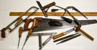 Tools: Antique: Large selection of Carpenters Hand Tools (Grouping #1)