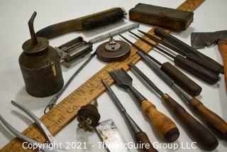 Tools: Antique: Large selection of Carpenters Hand Tools (Grouping #2)