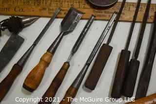 Tools: Antique: Large selection of Carpenters Hand Tools (Grouping #2)