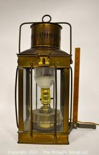 Brass Nautical Lantern Style Table Lamp.  