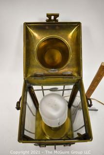 Brass Nautical Lantern Style Table Lamp.  