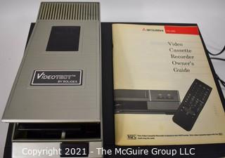 Electronics: Modern: Mitsubishi HS-U28 VHS recorder/player w/remote and VHS tape rewinder