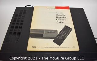 Electronics: Modern: Mitsubishi HS-U28 VHS recorder/player w/remote and VHS tape rewinder