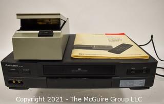 Electronics: Modern: Mitsubishi HS-U28 VHS recorder/player w/remote and VHS tape rewinder