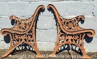 Vintage Cast Iron Garden Bench End Plates