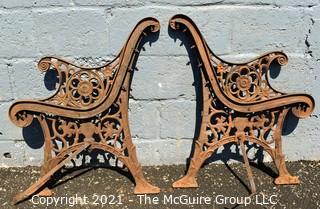 Vintage Cast Iron Garden Bench End Plates