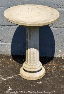 Concrete Garden Bird Bath with Column Pedestal in Two (2) Pieces; 26" tall