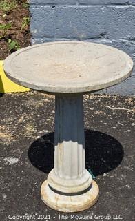 Concrete Garden Bird Bath Column Base in Two (2) Pieces; 26"T