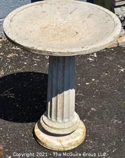 Concrete Garden Bird Bath Column Base in Two (2) Pieces; 26"T