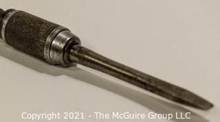 Tools: Antique: Yankee No. 131 Push Drill Screwdriver 27" long extended