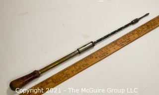 Tools: Antique: Yankee No. 131 Push Drill Screwdriver 27" long extended