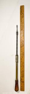 Tools: Antique: Yankee No. 131 Push Drill Screwdriver 27" long extended