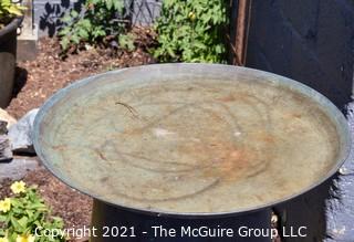 Modern Art Copper Bird Bath in Two Pieces.  Measures 36"T 