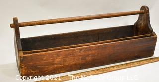 Carpenters Wooden Tool Box. Measures 30" long