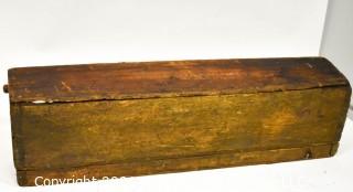 Carpenters Wooden Tool Box. Measures 30" long