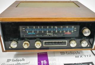 Electronics: Vintage: Stereo Receiver: McIntosh MX-112 Stereo Receiver in Wood Case w/Paperwork