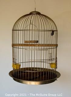 Large Metal Bird Cage.  Measures 33"T X 25"D.