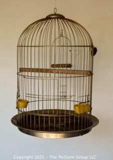 Large Metal Bird Cage.  Measures 33"T X 25"D.