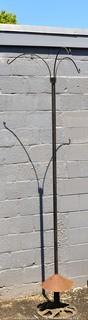 Standing Metal Hanging Pot or Planter Pole with Base.  10'T