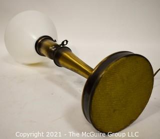 Vintage Brass Table Lamp with Milk Glass Shade.  Measures 18"T.  