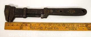 Vintage Hand Wrought W & B Mfg Co. (Whitman & Barnes) Adjustable Railroad Monkey Wrench 18" Long.  Tools. 