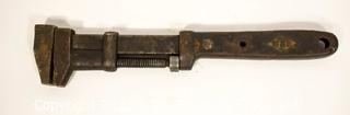 Vintage Hand Wrought W & B Mfg Co. (Whitman & Barnes) Adjustable Railroad Monkey Wrench 18" Long.  Tools. 