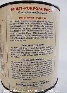 Vintage Unopened Can of General Mills Multi-Purpose Food (MPF) Produced for Nuclear Fallout Shelter Survival Kits in the 1950's.  Selling  for Display Only. 