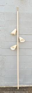 Mid Century Modern White Metal Three (3) Light Tension Mount Pole Lamp. Missing Feet.